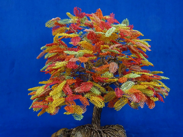 SPRING EXPLOSION - Aluminium and olive wood sculpture by Mosche Bianche - view 3